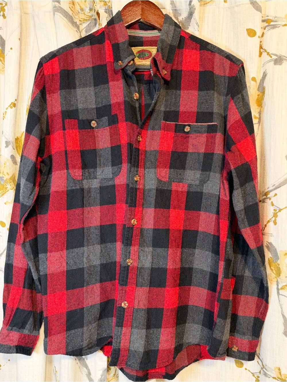 Boston Traders Luxury Vintage Red and Black Flannel Size Medium